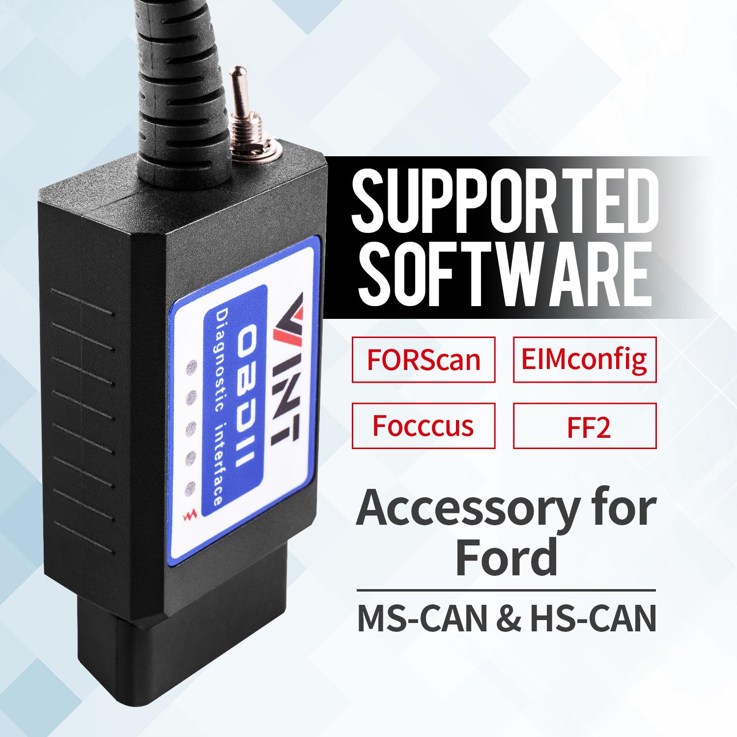 bbflyOBD VINT-TT55502 ELM327 USB Modifiziert OBD2 Elmconfig Forscan HS-CAN/MS-CAN 